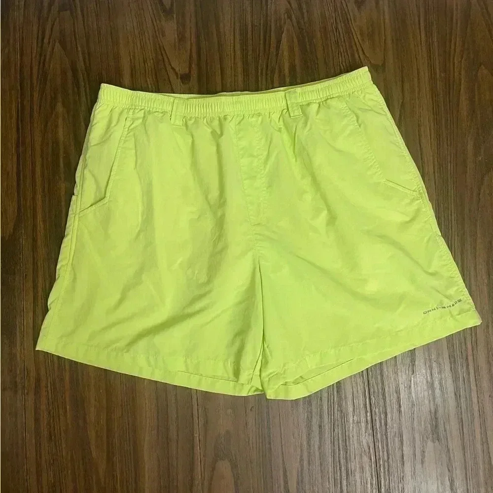 Columbia PFG Backcast Ⅲ Water Fishing Swim Shorts Neon Yellow Green Men’s size L